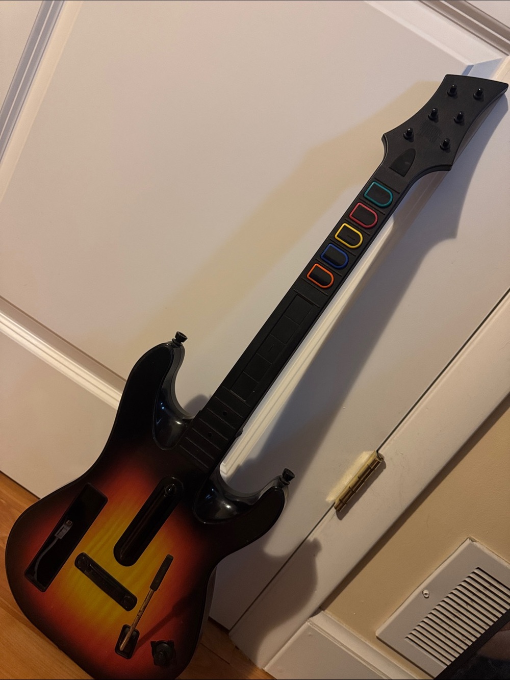 Nintendo Wii Red Octane Sunburst Guitar Hero wireless no strap